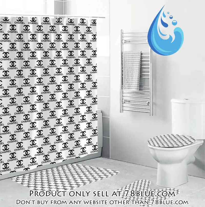 Chanel whie small logo fashion luxury brand bathroom set home decor 78b5443186